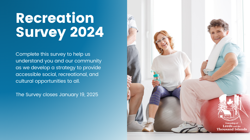 Recreation Survey 2024 with a picture of two women sitting on yoga balls