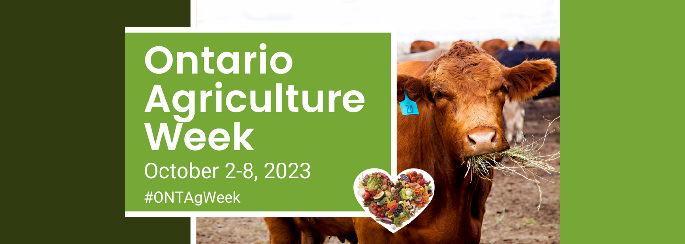 Ontario Agriculture Week Oct 7 - 13 with a picture of farm fresh food