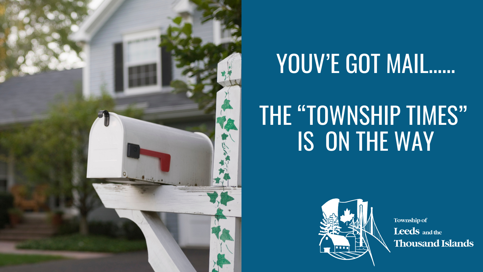 Mailbox with the text Township Times is on the way